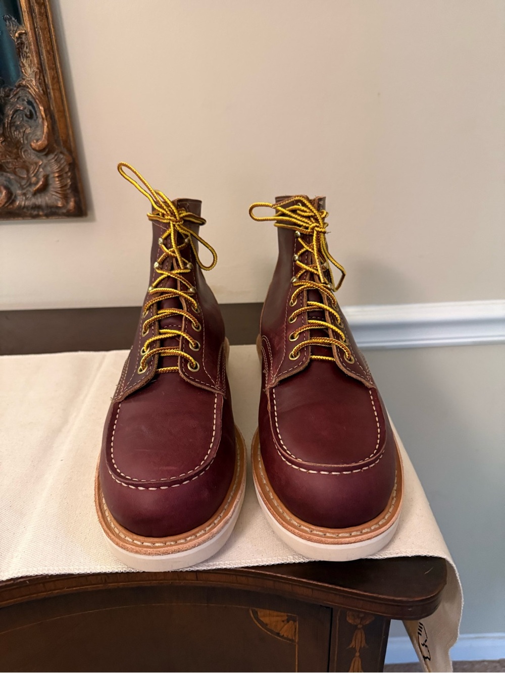 White’s Perry Select 6” Burgundy Leather Moc Toe Boots - Picture 2 of 11